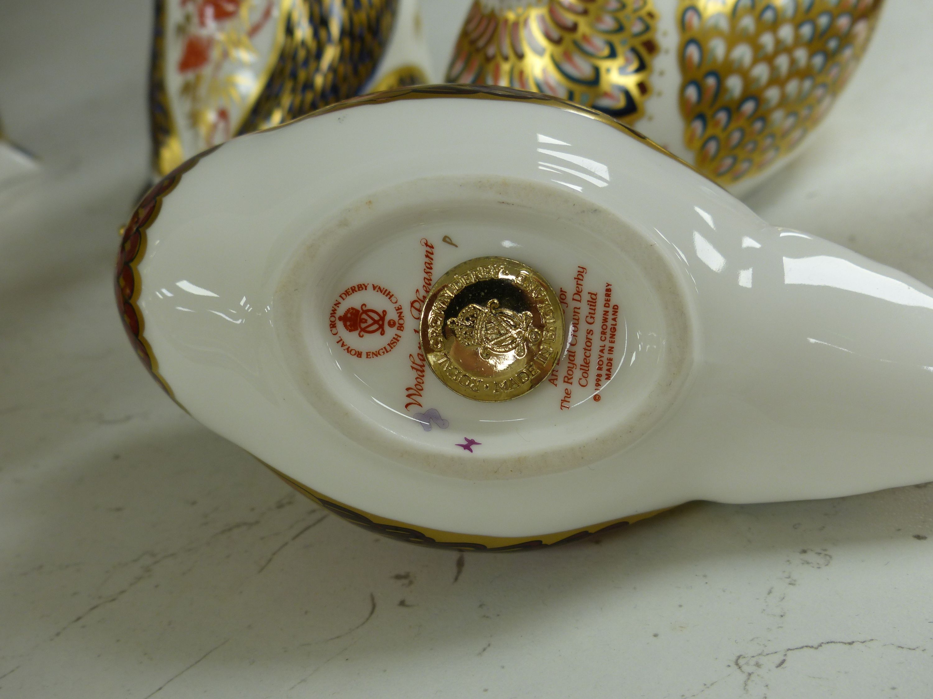 Six Royal Crown Derby animal and bird paperweights